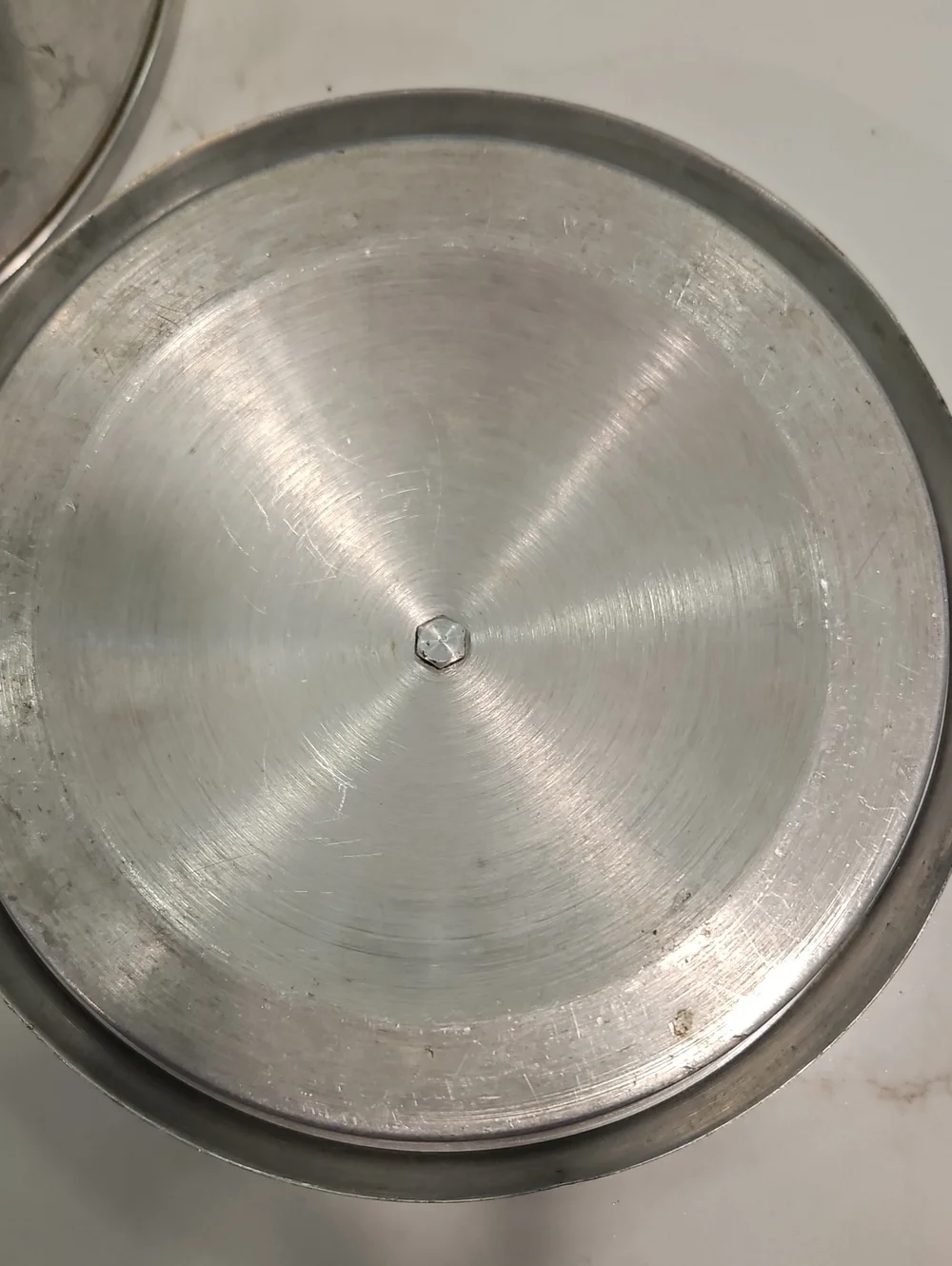 Vintage Kromex 1950s MCM Spun Aluminum Ice Bucket Acrylic Handle Retro Barware